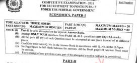 Economics Paper - I