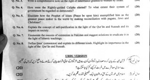 Islamic Studies CSS Paper 2017