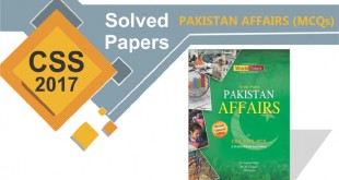 CSS 2017 Solved Papers, Pakistan Affairs