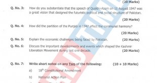 PMS-2019 Pakistan Studies Paper