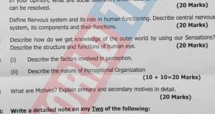 PMS-2019 Psychology Paper I