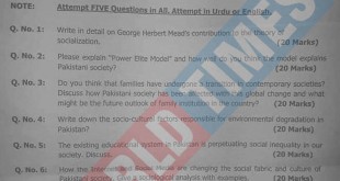 PMS-2019 Sociology Paper I