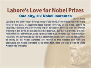Read more about the article Lahore’s Love for Nobel Prizes