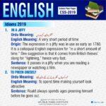 English past Papers Solvved - Idioms (CSS-2019) 15-04-22