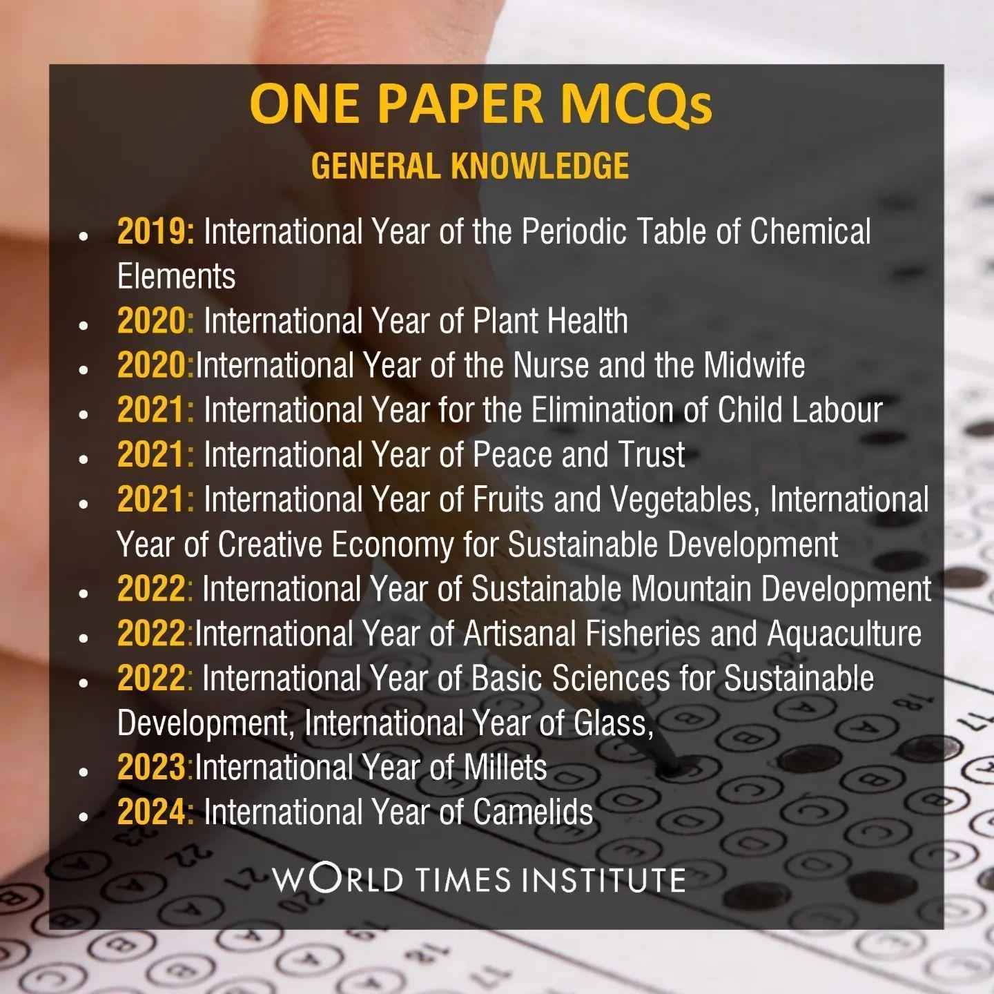 One Paper MCQs 18-04-22