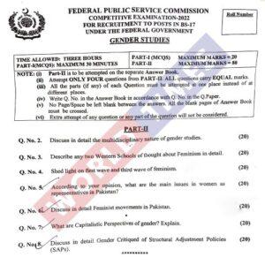 Read more about the article CSS Paper Gender Studies 2022