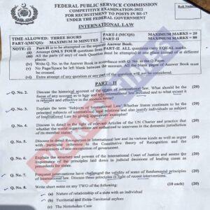 Read more about the article CSS Paper International Law 2022