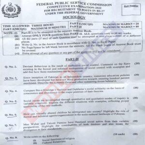 Read more about the article CSS Paper Sociology 2022