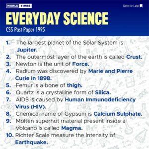 Read more about the article Everyday Science Past Paper 1995