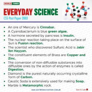Read more about the article Everyday Science CSS Paper 2003-1