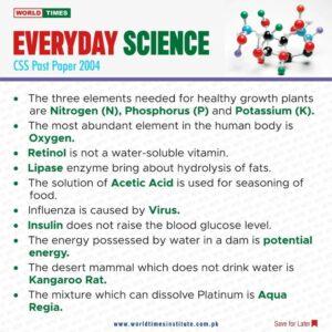 Read more about the article Everyday Science CSS Paper 2004