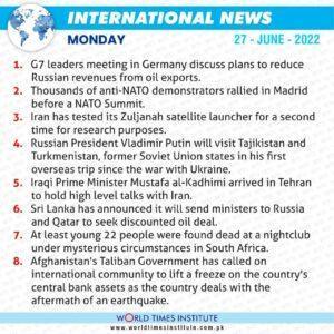 Read more about the article International News 27-06-2022
