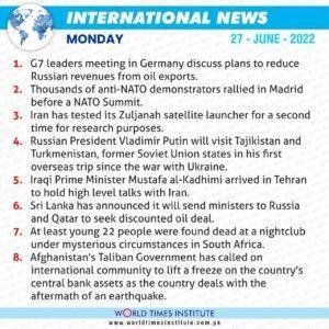 Read more about the article International News 27-06-2022