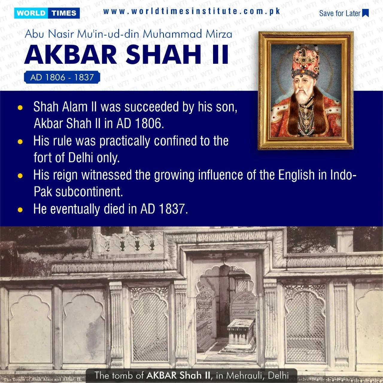 Read more about the article Akbar Shah II (AD 1806 – 1837)