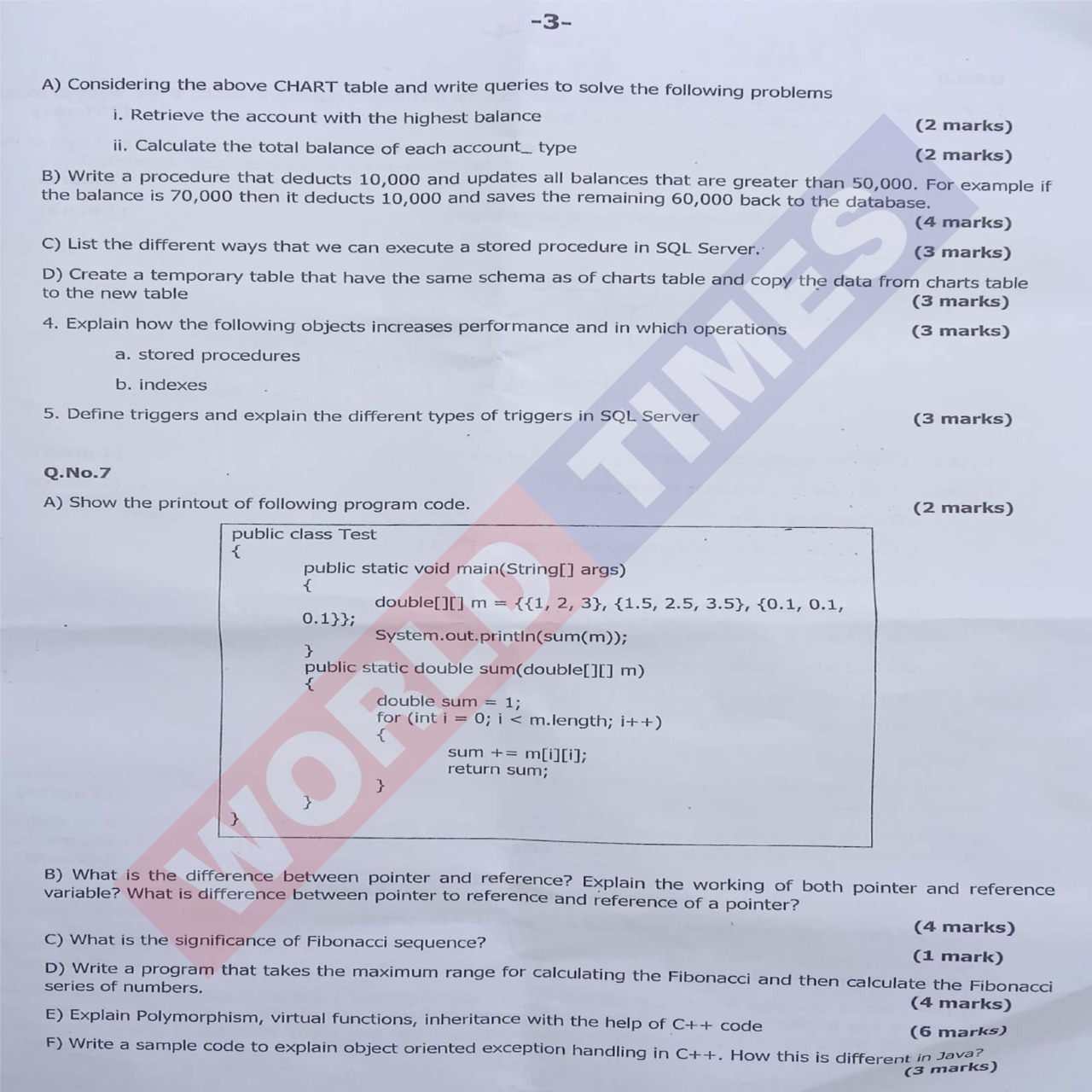 PMS Paper 2022 Computer Science Paper II Jahangir's World Times