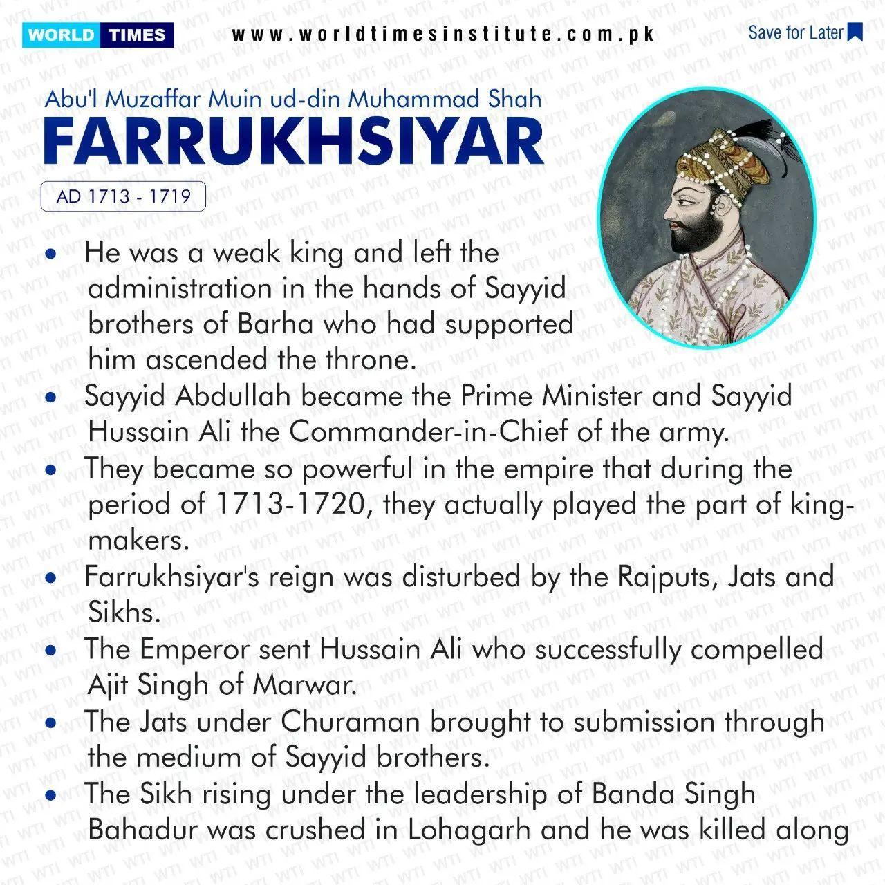 You are currently viewing FARRUKHSIYAR (AD 1713-1719)