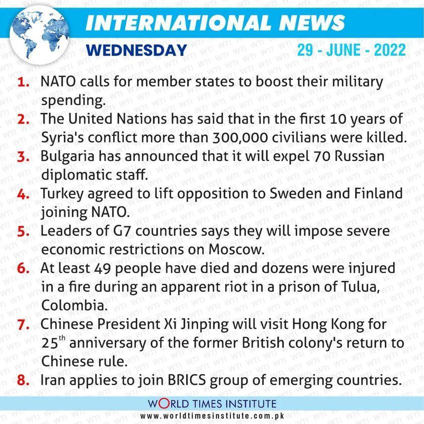 Read more about the article International News 29-06-2022