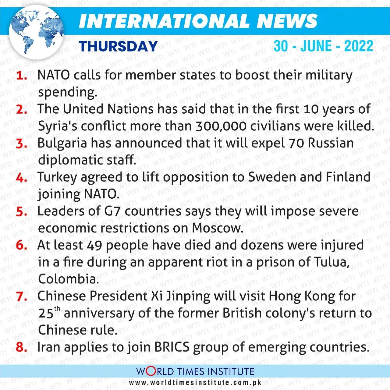 Read more about the article International News 30-06-22