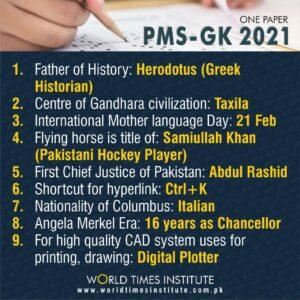 Read more about the article ONE PAPER PMS-GK 2021 28-07-2022