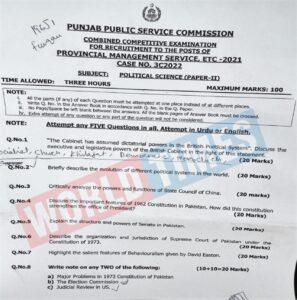 Read more about the article PMS Paper 2022 Political Science Paper II