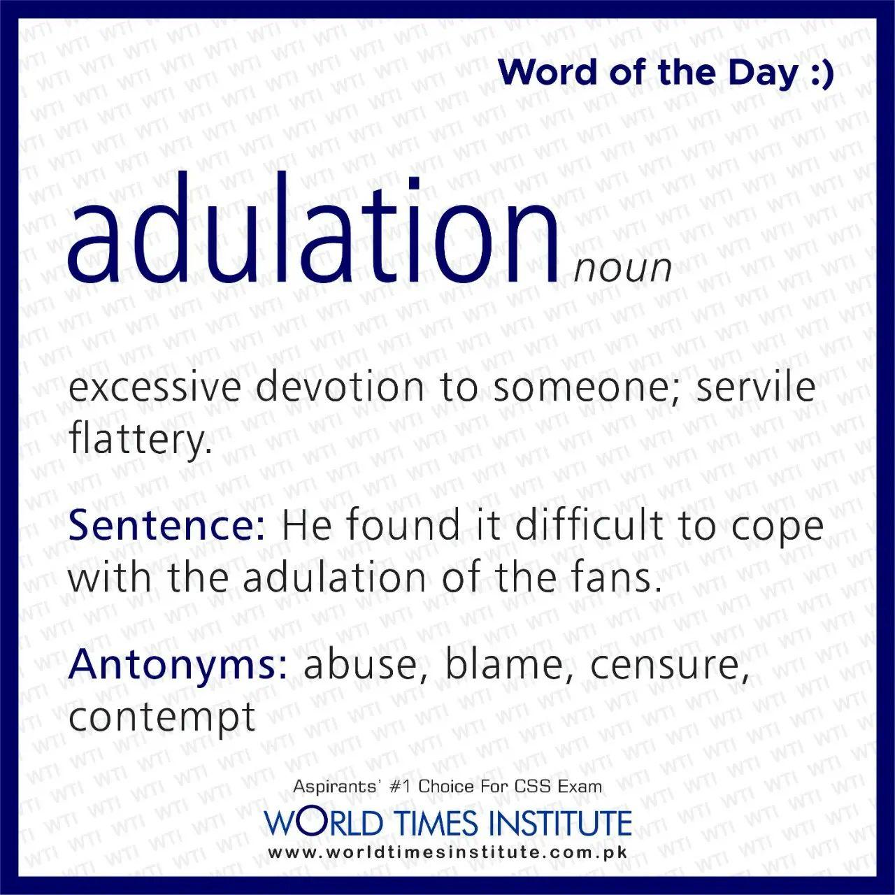 You are currently viewing Word of the Day-Adulation