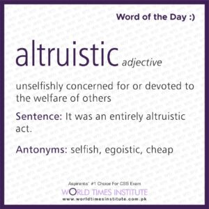 Read more about the article Word of the Day-Altruistic