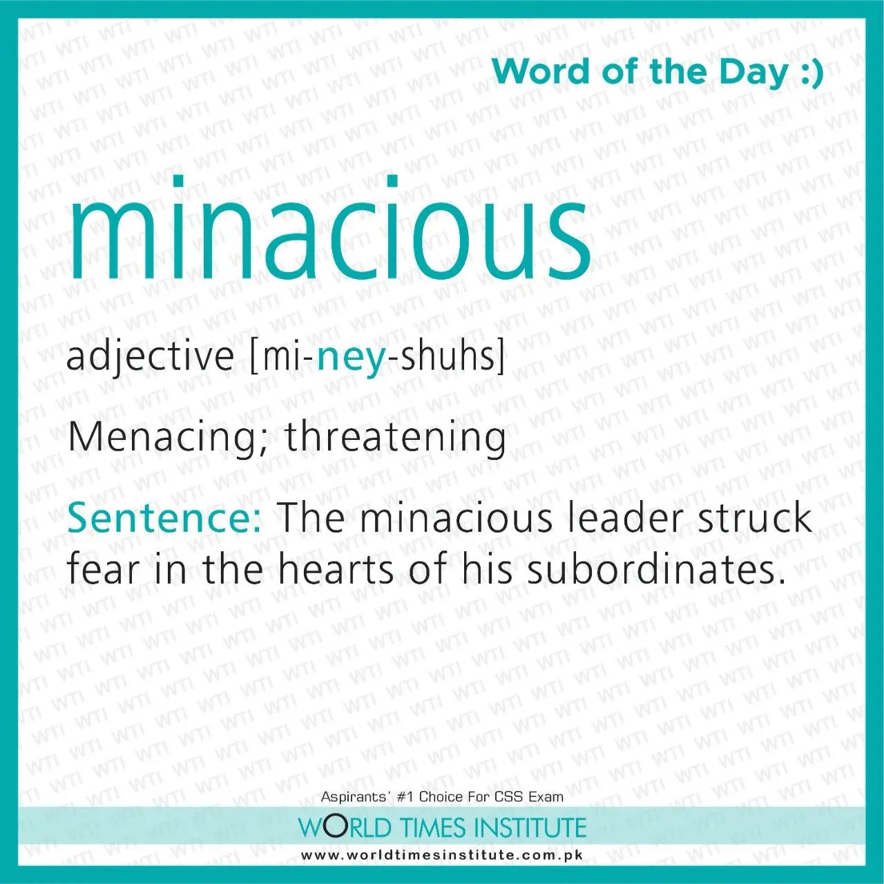 Read more about the article Word of the day-Minacious