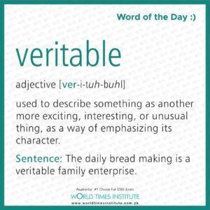 Read more about the article Word of the Day-Veritable