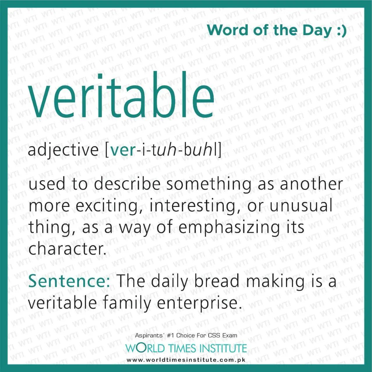 Read more about the article Word of the Day-Veritable