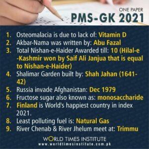 Read more about the article ONE PAPER PMS-GK 2021 30-07-2022