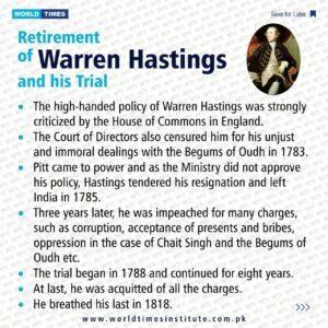 Read more about the article Retirement of Warren Hastings and his Trial. 29-08-2022