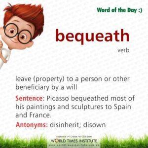 Read more about the article Word of the Day Bequeath