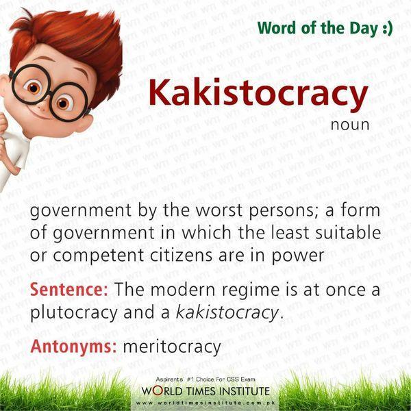Read more about the article Word of the day Kakistocracy 29-08-2022