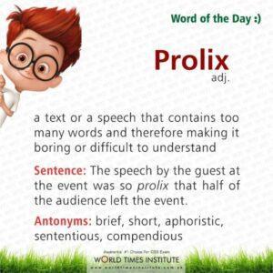 Read more about the article Word of the day Prolix 30-08-2022