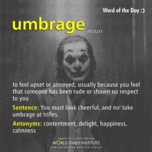 Read more about the article Word of the Day-Umbrage