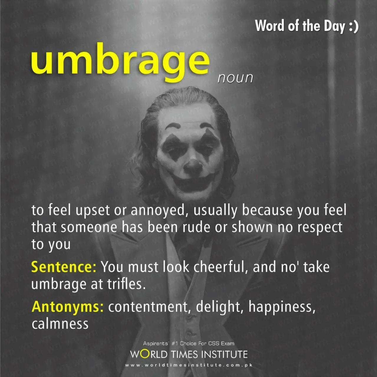 Read more about the article Word of the Day-Umbrage