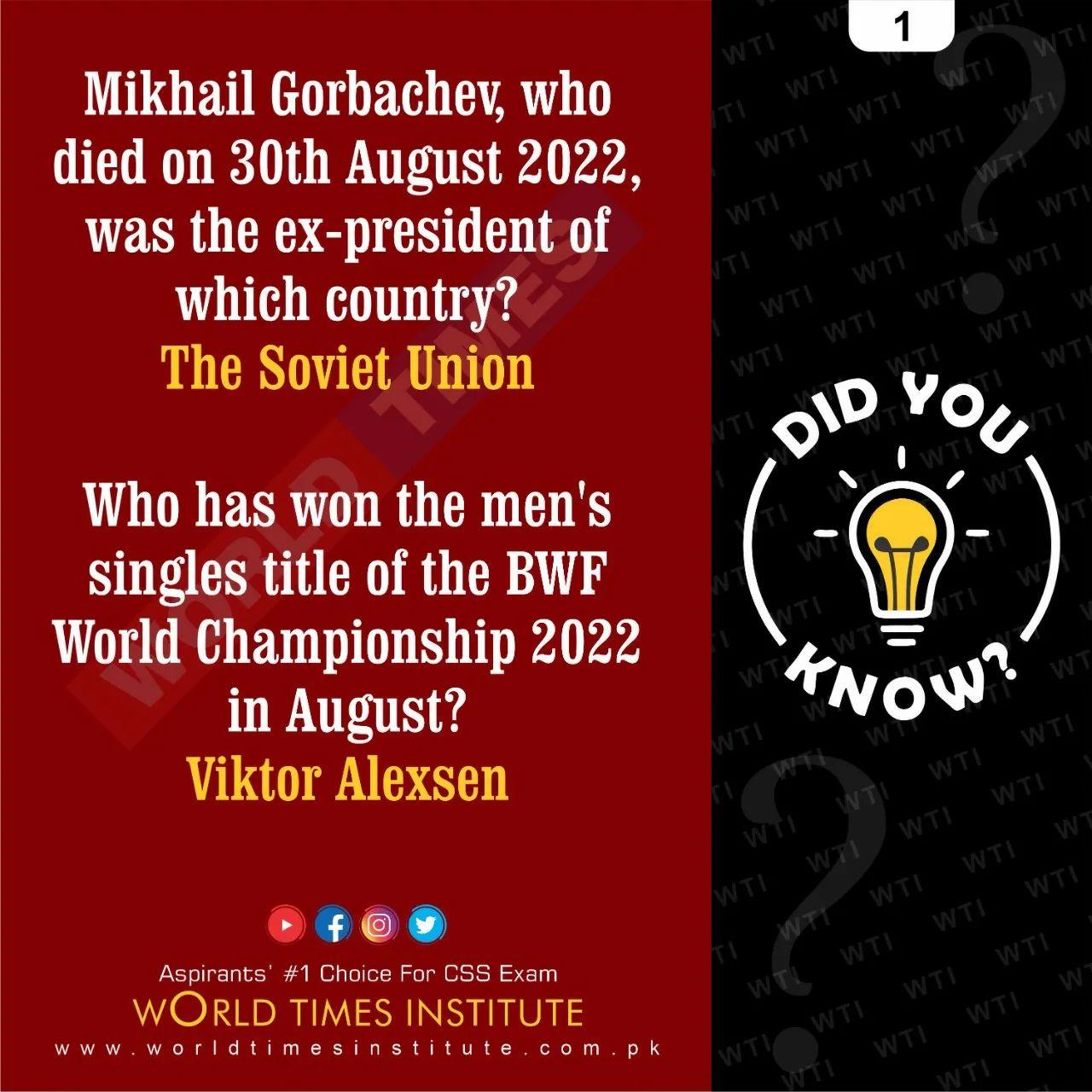 You are currently viewing Did You Know 04-09-2022