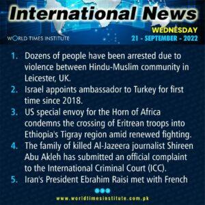 Read more about the article International News 21-09-2022