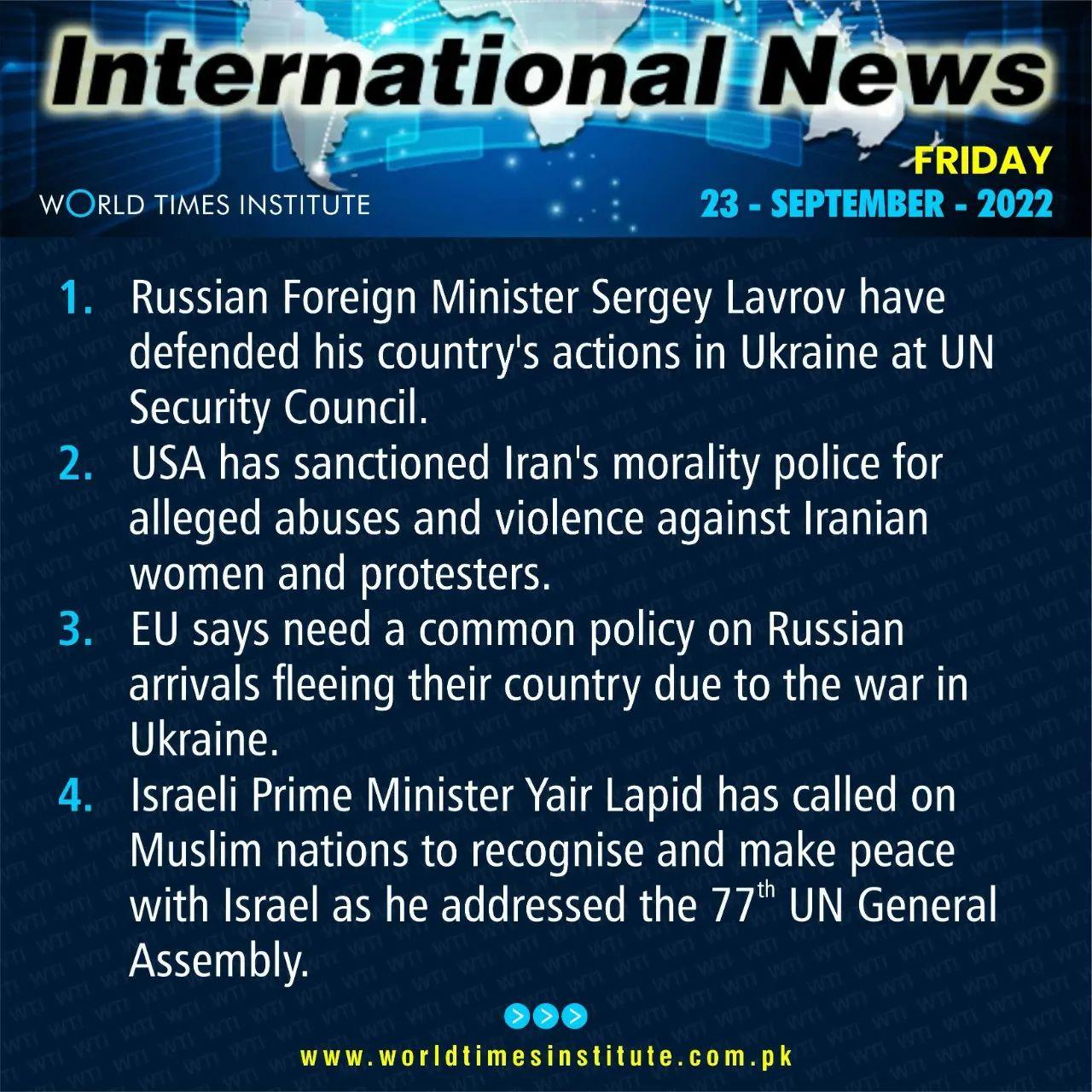 You are currently viewing International News 23-09-2022
