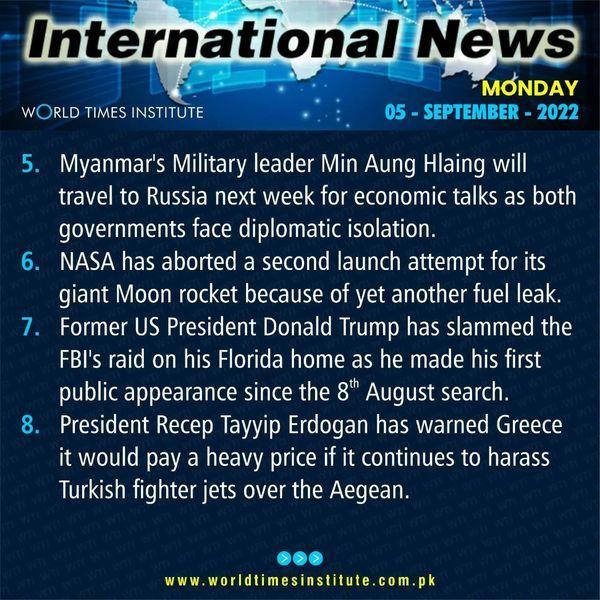 Read more about the article International News of the Day. 05-09-2022
