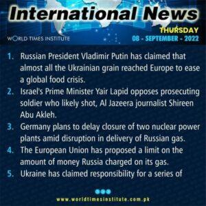 Read more about the article International News of the Day. 08-09-2022