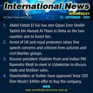 Read more about the article International News of the Day. 14-09-2022