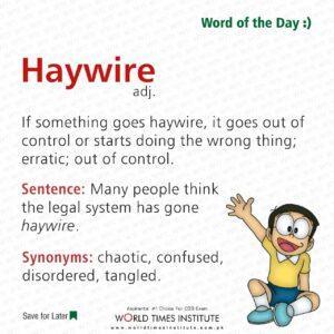 Read more about the article Word of the day Haywire 21-09-2022