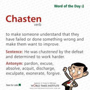Read more about the article Word of the day Chasten 16-09-2022