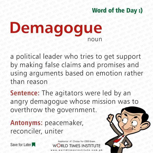 Read more about the article Word of the day Demagogue 08-09-2022