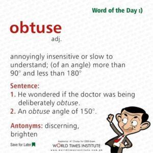 Read more about the article Word of the day Obtuse 12-09-2022