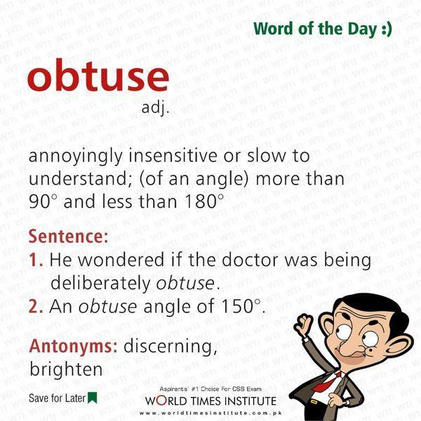 Read more about the article Word of the day Obtuse 12-09-2022