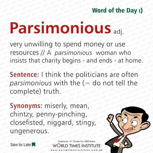 Read more about the article Word of the day Parsimonious 17-09-2022