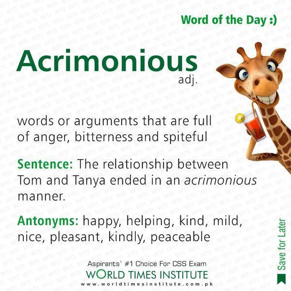 Read more about the article Acrimonious 15-10-2022