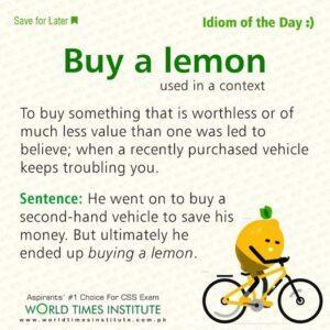 Read more about the article Buy a lemon 17-10-2022